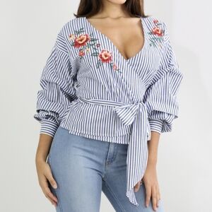 Flying Tomato Ole Flare Wrap Top NWOT